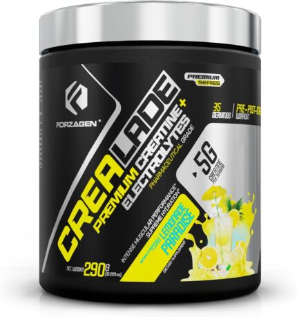 Forzagen CREA-LADE – Creatine Monohydrate Powder with Electrolytes | Lemonade Paradise | 35 Servings