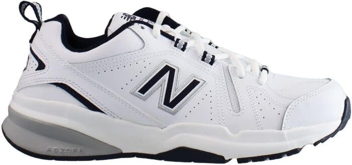 New Balance Men's 608 V5 Casual Comfort Cross Trainer, White/Navy, 9.5 Wide | Fitness & Cross-Training - Image 2