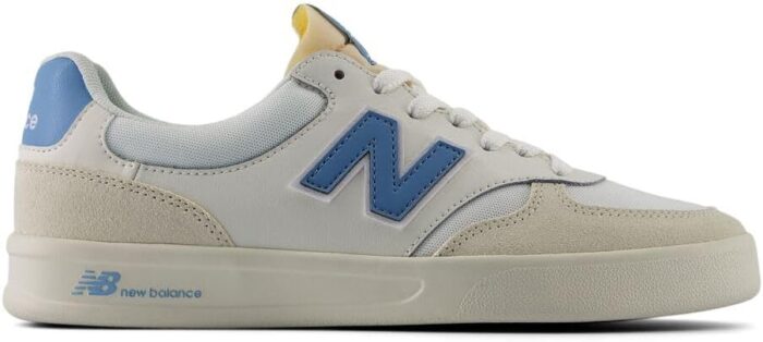 New Balance Men's 300 V3 Court Sneaker, Sea Salt/Chrome Blue/White, 9 | Fashion Sneakers - Image 2