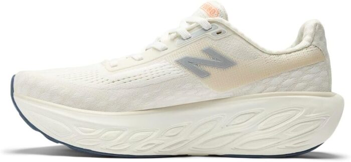 New Balance Women's Fresh Foam X 1080 V14 Running Shoe, Sea Salt/Vintage Indigo/Hot Mango, 9 | Road Running - Image 2
