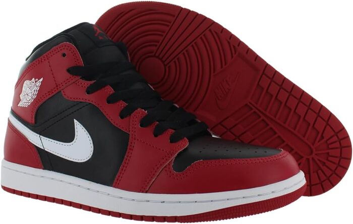 Jordan Men's 1 Mid Black/White-Gym Red (DQ8426 061) - 11 | Basketball - Image 4