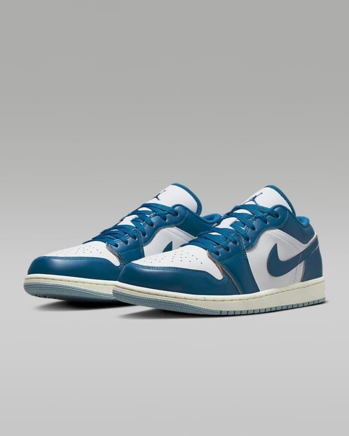 NIKE Jordan Men's 1 Low SE White/Industrial Blue9.5 | Fashion Sneakers - Image 5