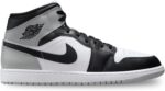 Air Jordan 1 Mid Men's Shoes (White/Light Smoke Grey/Black) Size 9 | Fashion Sneakers - Image 2