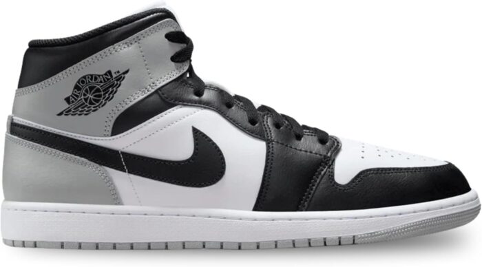 Air Jordan 1 Mid Men's Shoes (White/Light Smoke Grey/Black) Size 9 | Fashion Sneakers - Image 2