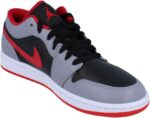 Jordan Men's 1 Low Black/Fire Red-Cement Grey  Basketball - Image 4