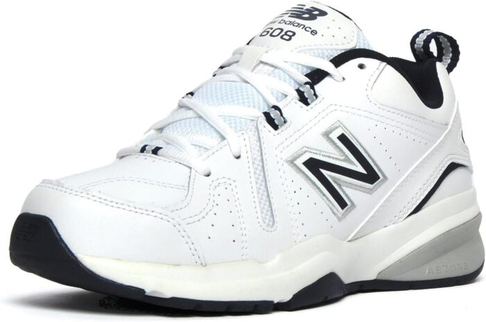 New Balance Men's 608 V5 Casual Comfort Cross Trainer, White/Navy, 9.5 Wide | Fitness & Cross-Training - Image 4