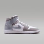 Air Jordan 1 Mid SE Men's Shoes White/Medium Grey/Cool Grey) Size 12 | Fashion Sneakers - Image 3