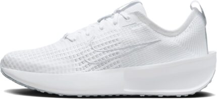 Nike Women's Interact Run Sneaker, White/Pure Platinum/Wolf Grey, 8.5 | Road Running