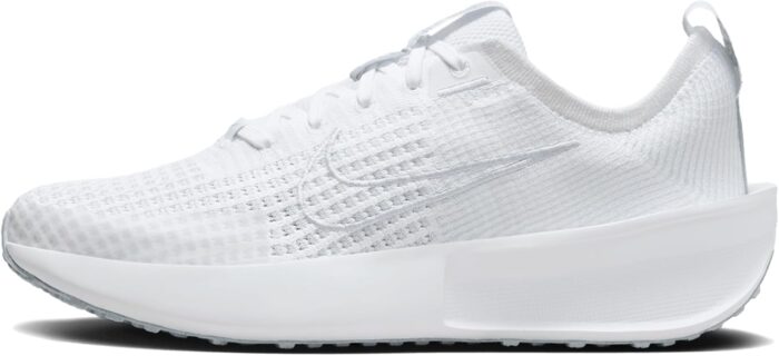 Nike Women's Interact Run Sneaker, White/Pure Platinum/Wolf Grey, 8.5 | Road Running - Image 1