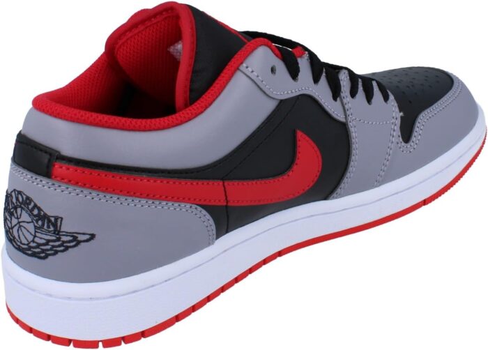 Jordan Men's 1 Low Black/Fire Red-Cement Grey  Basketball - Image 3