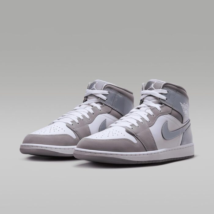 Air Jordan 1 Mid SE Men's Shoes White/Medium Grey/Cool Grey) Size 12 | Fashion Sneakers - Image 5