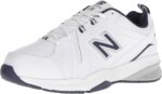 New Balance Men's 608 V5 Casual Comfort Cross Trainer, White/Navy, 9.5 Wide | Fitness & Cross-Training