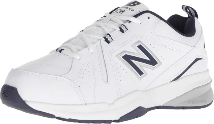 New Balance Men's 608 V5 Casual Comfort Cross Trainer, White/Navy, 9.5 Wide | Fitness & Cross-Training - Image 1