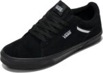 Vans Men's Seldan Shoe | Retro Tennis Inspired Sneakers for Fashion, Work & Everyday Wear, Suede Black/Black, 9.5 | Skateboarding