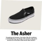 Vans Men's Asher Slip-On Shoe | Comfortable Sneakers for Walking, Fashion & Everyday Wear, Black/White, 10 | Loafers & Slip-Ons - Image 7