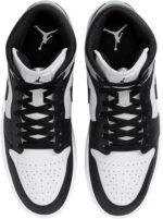 Air Jordan 1 Mid Men's Shoes (White/Light Smoke Grey/Black) Size 9 | Fashion Sneakers - Image 3