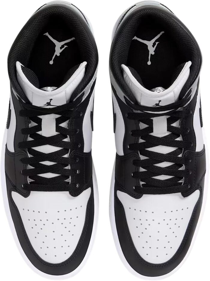 Air Jordan 1 Mid Men's Shoes (White/Light Smoke Grey/Black) Size 9 | Fashion Sneakers - Image 3