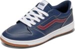 Vans Men's Ryland LS Shoe | Retro Court Sneakers with Tennis Inspired Fashion Details, Leather Dress Blues, 10.5 | Fashion Sneakers
