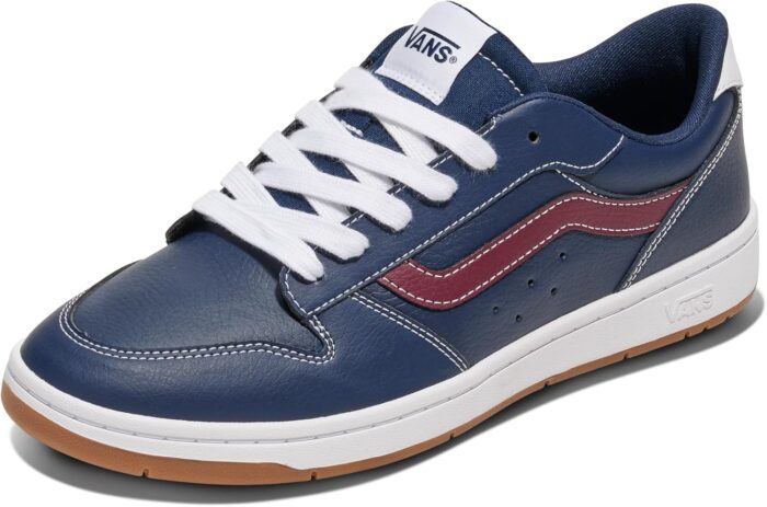 Vans Men's Ryland LS Shoe | Retro Court Sneakers with Tennis Inspired Fashion Details, Leather Dress Blues, 10.5 | Fashion Sneakers - Image 1