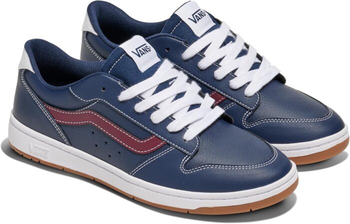 Vans Men's Ryland LS Shoe | Retro Court Sneakers with Tennis Inspired Fashion Details, Leather Dress Blues, 10.5 | Fashion Sneakers - Image 6