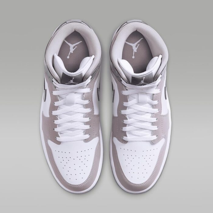 Air Jordan 1 Mid SE Men's Shoes White/Medium Grey/Cool Grey) Size 12 | Fashion Sneakers - Image 4