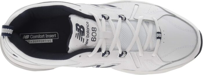 New Balance Men's 608 V5 Casual Comfort Cross Trainer, White/Navy, 9.5 Wide | Fitness & Cross-Training - Image 3