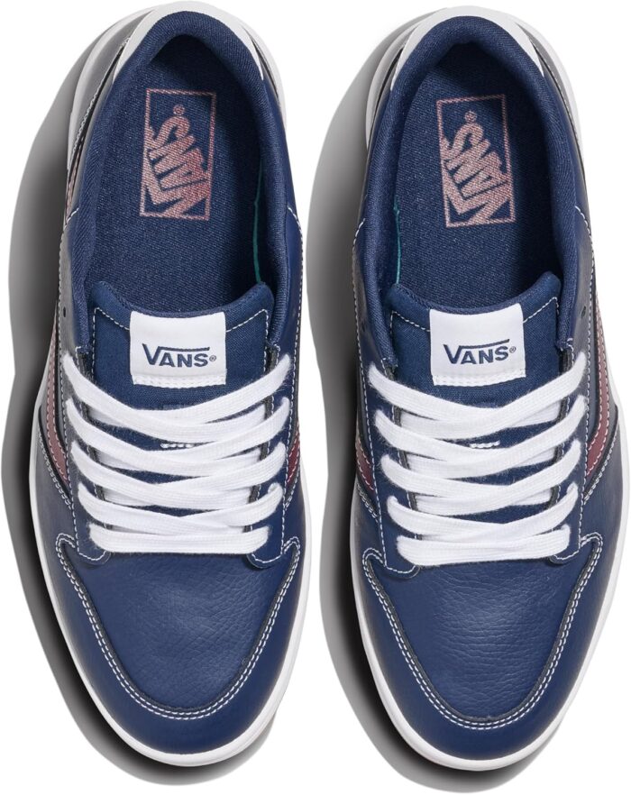 Vans Men's Ryland LS Shoe | Retro Court Sneakers with Tennis Inspired Fashion Details, Leather Dress Blues, 10.5 | Fashion Sneakers - Image 5